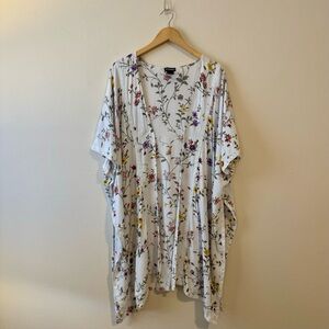 Steve Madden White Floral Kimono One Size Fits Most